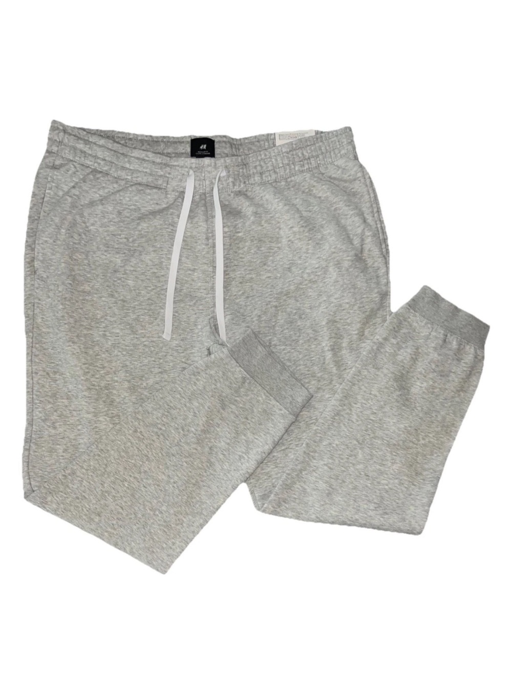 NWT H&M Drawstring Joggers Regular Fit Lt Gray Stretch Waist Sweatpants Mens XXL